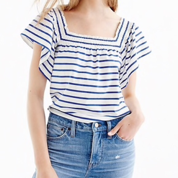 J. Crew Tops - J.Crew Smocked Square Neck Top